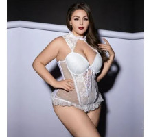 Манящий белый корсет plus size