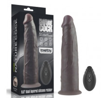 ПРЕМИУМ ФАЛЛОВИБАТОР РОТАТОР С ПУЛЬТОМ 9.0'' Dual Layered BLACK