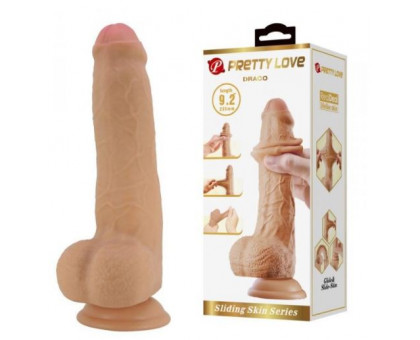 Pretty Love Draco 9.2, фаллоимитатор со скользящей кожей 